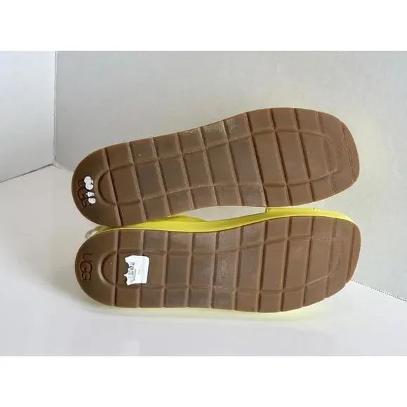 UGG Lennox Women's 9 Yellow Patent Leather Open Toe Ankle Strap Platform Sandals - Picture 8 of 16